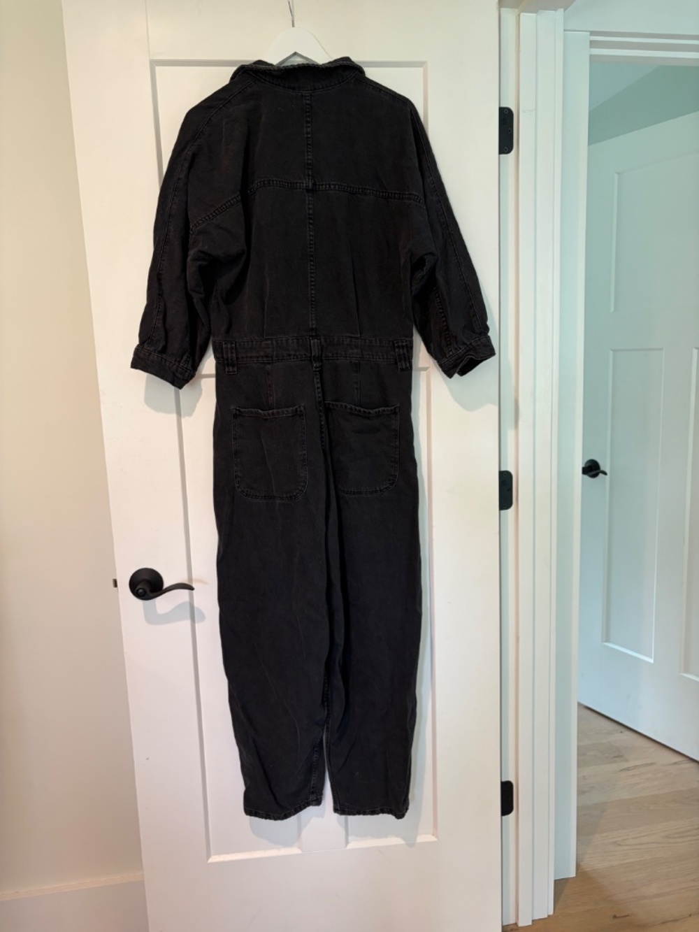 WE THE FREE BLACK DENIM ZIPPER JUMPSUIT LARGE L - Picture 11 of 11